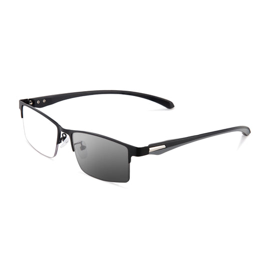 TITANIUM MULTI-FOCUS READING GLASSES PHOTOCHROMIC PROGRESSIVE DOUBLE LIGHT ANTI-BLUE LIGHT